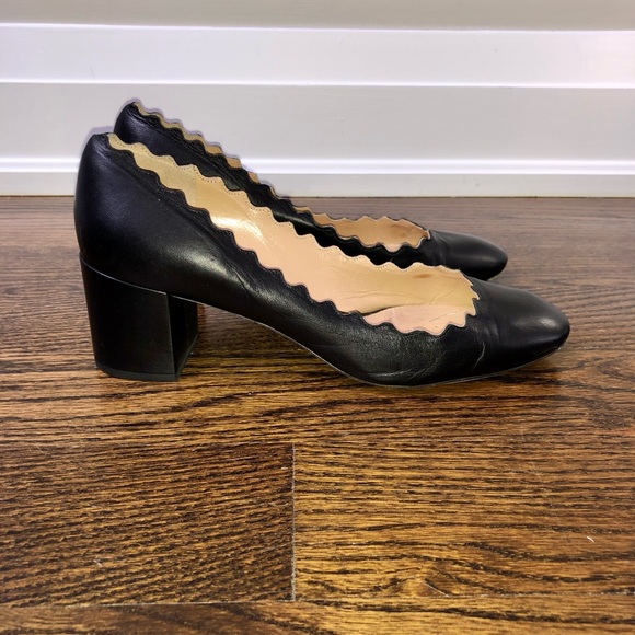 💠 Chloe Lauren Scallop Block Heel Pump - Picture 4 of 8